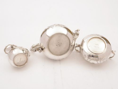 fig 2. Elkington Three-Piece Silver Plated Tea Set, 1860