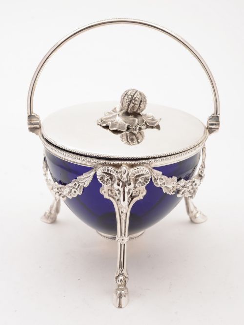 Victorian Glass and Silver Plated Biscuit/cookie Box, Circa 1880
