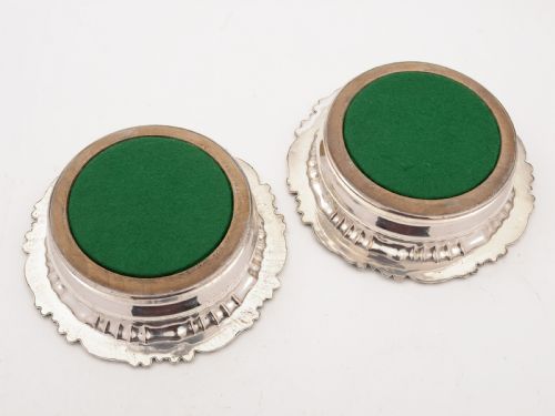 fig 1. Pair of Victorian Sheffield Plated Coasters, Circa 1870