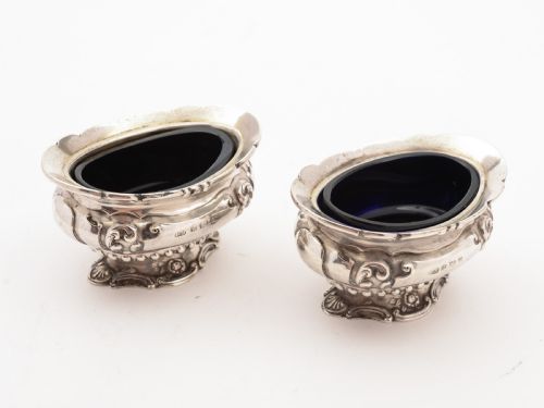 Pair of Edwardian Silver Salts, Birmingham 1902