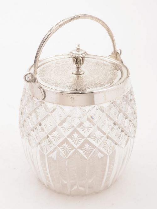Victorian Cut Glass Biscuit Barrel, Circa 1890
