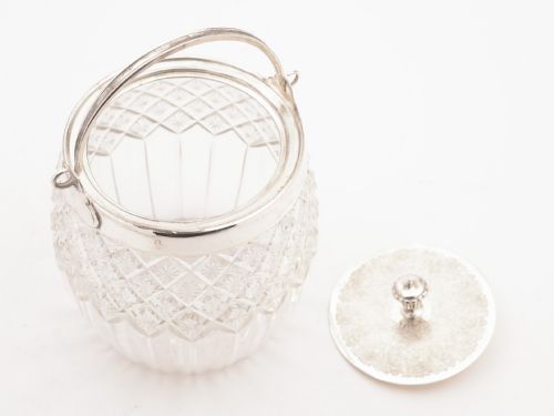 fig 1. Victorian Cut Glass Biscuit Barrel, Circa 1890