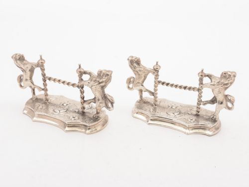 Pair of Victorian Lion Mounted Knife Rests, Circa 1880