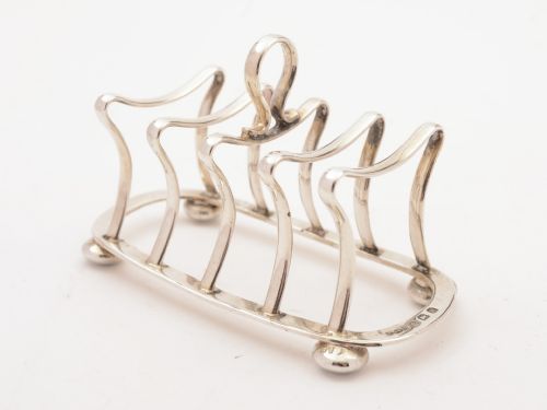 Silver Loaf-shaped Toast Rack, Birmingham 1921