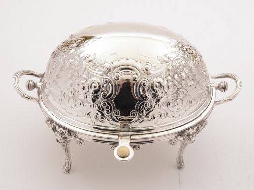Victorian Silver Plated Rollover Dish, Circa 1880