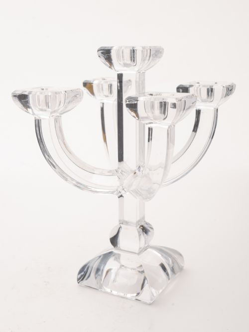 French Art Deco Glass Candelabra, Circa 1930