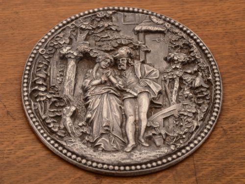 fig 1. Victorian Circular Oak Drinks Tray, Circa 1890