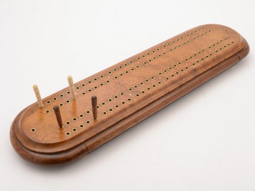 Victorian Maple Wood Cribbage Board, Circa 1880