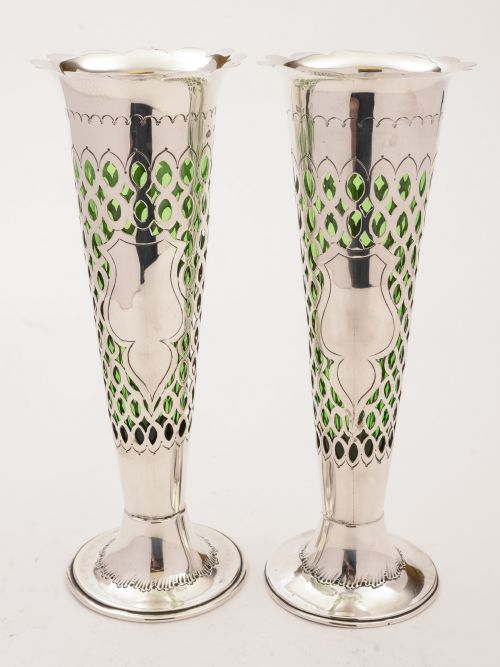 Pair of Large Silver Vases, Birmingham 1903