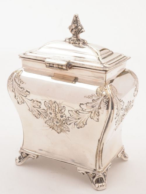 fig 1. Victorian Silver Plated Tea Caddy, Circa 1890
