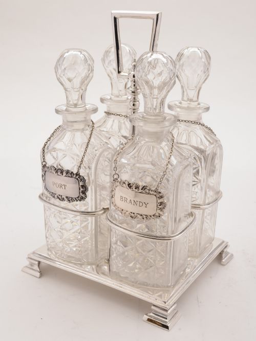 fig 1. Edwardian Silver Plated Decanter Stand, Circa 1905