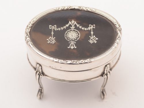 Edwardian Silver and Tortoise Shell Ring Box, London 1908