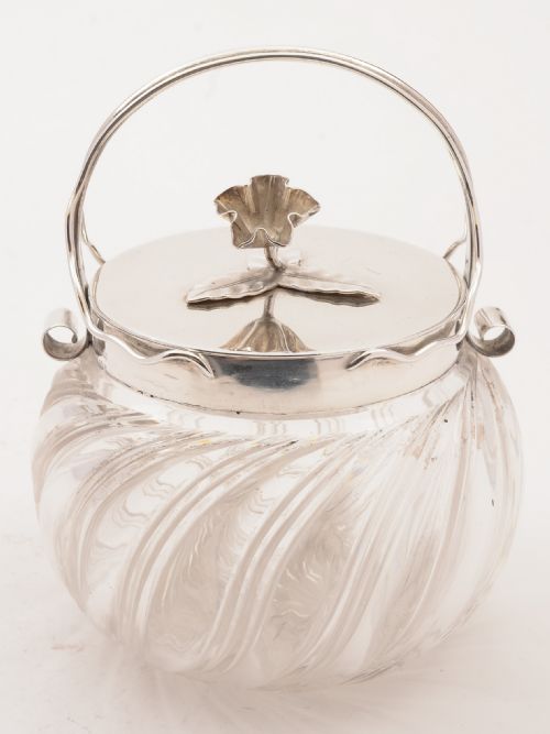Edwardian Cut Glass Biscuit Barrel, Circa 1905