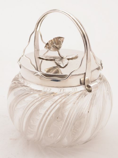 fig 1. Edwardian Cut Glass Biscuit Barrel, Circa 1905