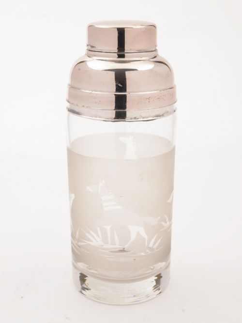 French Art Deco Glass Cocktail Shaker, Circa 1930
