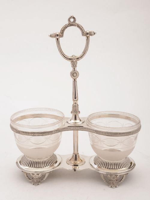 Victorian Silver Plated Cream and Sugar Set, 1870