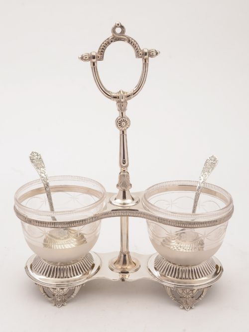 fig 1. Victorian Silver Plated Cream and Sugar Set, 1870