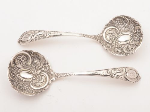 Victorian Silver Ladle and Sifting Spoon, Birmingham 1892