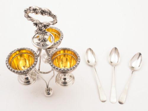 fig 1. Sheffield Plated Egg Cruet, Circa 1830