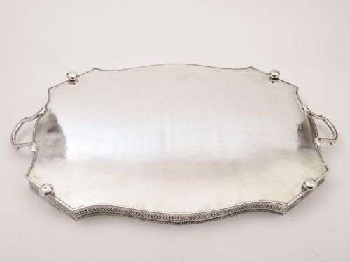 fig 1. Large Victorian Silver Plated Gallery Tray, Circa 1890