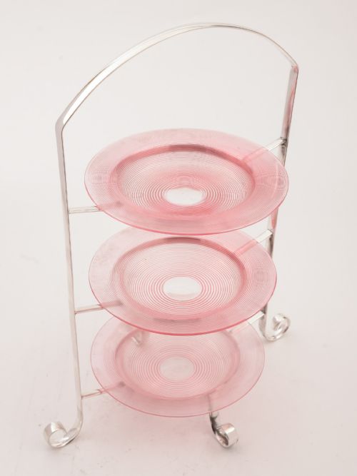 fig 1. Silver Plated 3 Tier Cake Stand, Circa 1910
