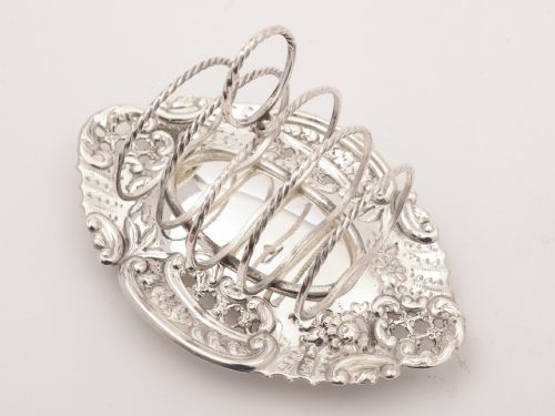 fig 1. Edwardian Silver Plated Toast Rack, Circa 1905