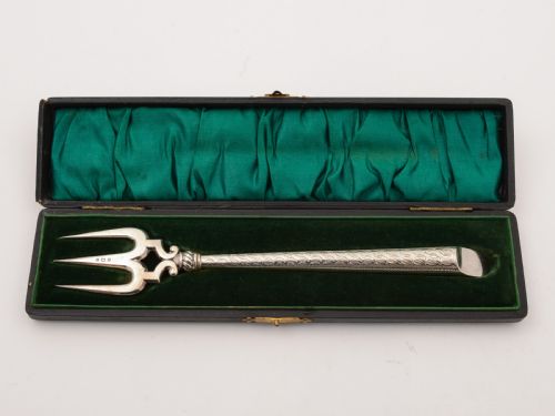 Cased Silver Bread Fork, Birmingham 1900