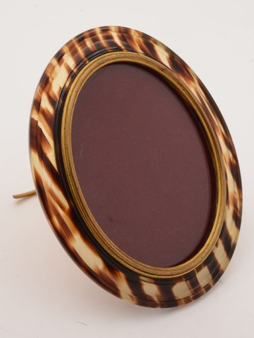 French Brass and Faux Tortoise Shell Photo Frame, Circa 1920