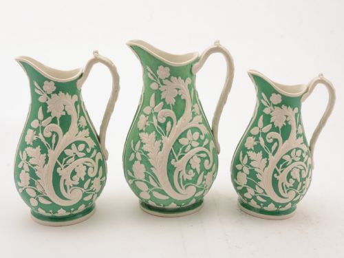 Victorian Set of 3 China Jugs, Circa 1890
