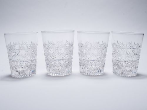 Set of 4 Edwardian Cut Glass Tumblers, Circa 1905