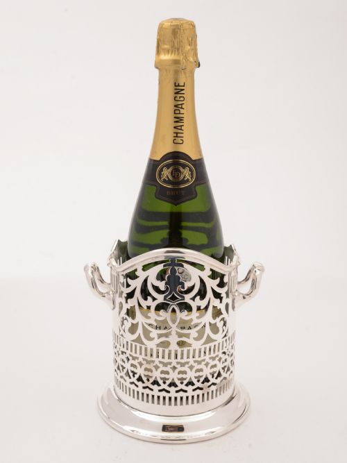 fig 1. Edwardian Silver Plated Bottle Holder, Circa 1905