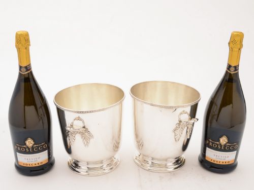 fig 1. Pair of Silver Plated Ice Buckets, Circa 1930