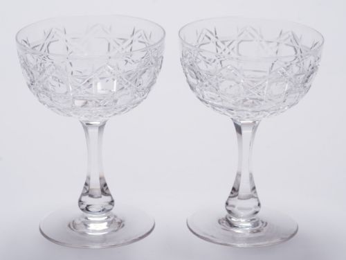 Pair of Cut Glass Edwardian Champagnes, Circa 1905
