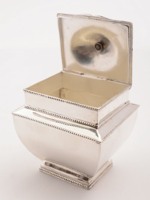 fig 1. Edwardian Silver Plated Tea Caddy, Circa 1905