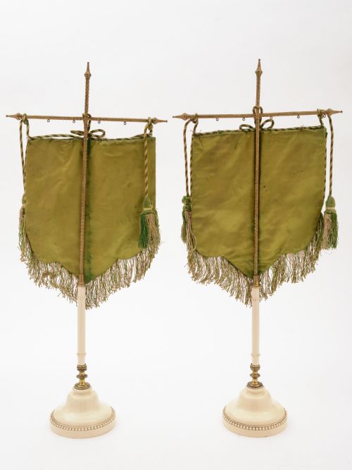 fig 1. Pair of Victorian Beaded Face Fans, Circa 1870