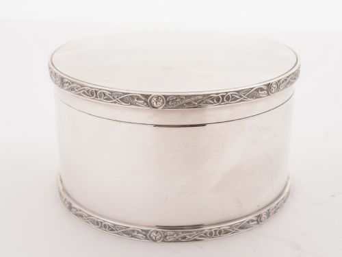 Art Deco Silver Plated Biscuit Box, Circa 1930