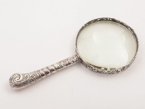 Victorian Silver Handled Magnifying Glass, London 1886