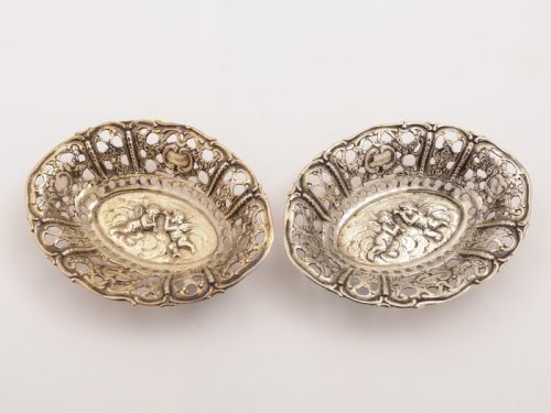 Pair of .800 Silver Bon Bon Dishes, Circa 1900