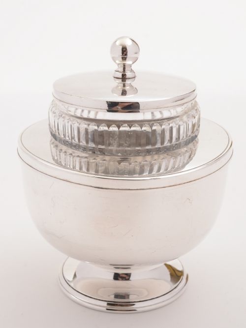 Art Deco Silver Plated Caviar Dish, Circa 1930