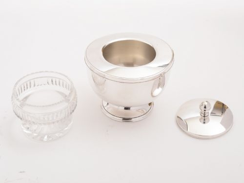 fig 1. Art Deco Silver Plated Caviar Dish, Circa 1930