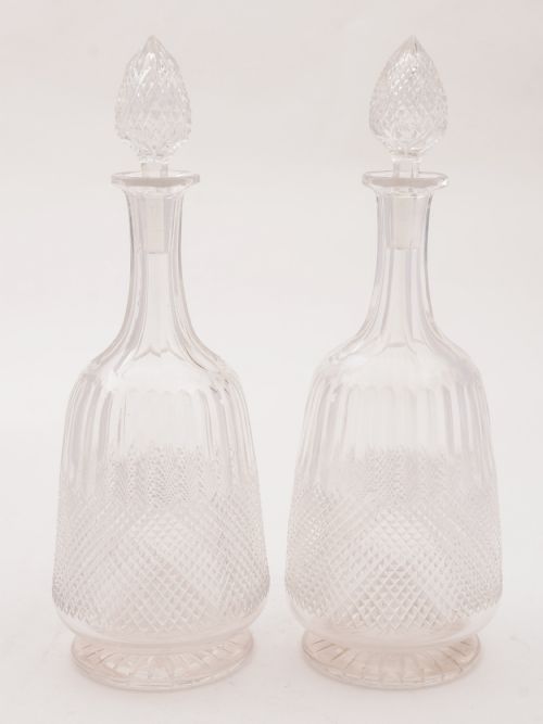 Pair of Edwardian Cut Glass Decanters, Circa 1905