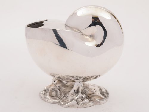 fig 1. Victorian Nautilus Shell Spoon Warmer, Circa 1880