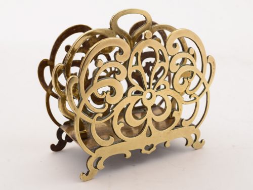 Victorian English Brass Letter Rack, Circa 1890