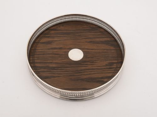 Oak and Silver Plated Gallery Tray, Circa 1930