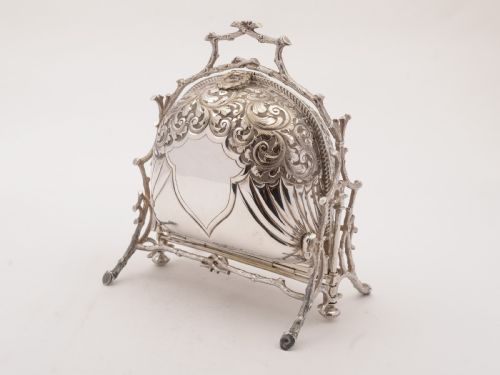 Victorian Silver Plated Folding Biscuit Box, Circa 1890