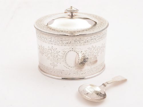 Victorian Silver Plated Tea Caddy, Circa 1880