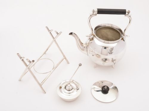fig 1. Edwardian Large Tea Kettle on Stand, Circa 1905