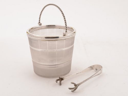 fig 1. Victorian Ice Bucket and Ice Tongs, Circa 1890