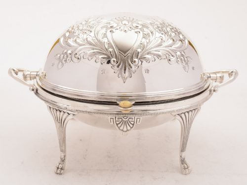 Victorian Silver Plated Rollover Dish, Circa 1890
