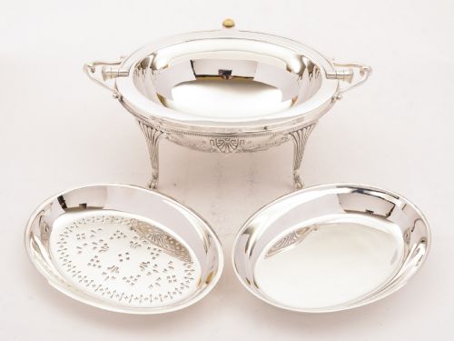 fig 1. Victorian Silver Plated Rollover Dish, Circa 1890